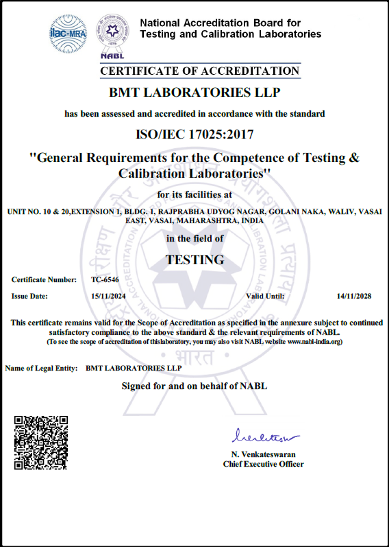 Testing Certificate 2024- 28