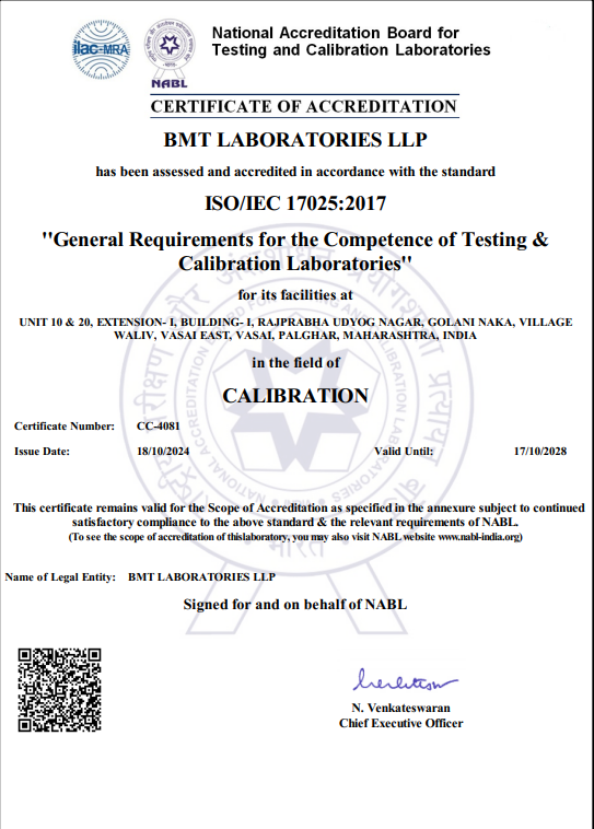 Calibration NABL Certificate